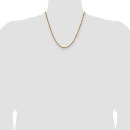 10K Gelbgold 2.75mm Massiv Normal Kordel Halskette
