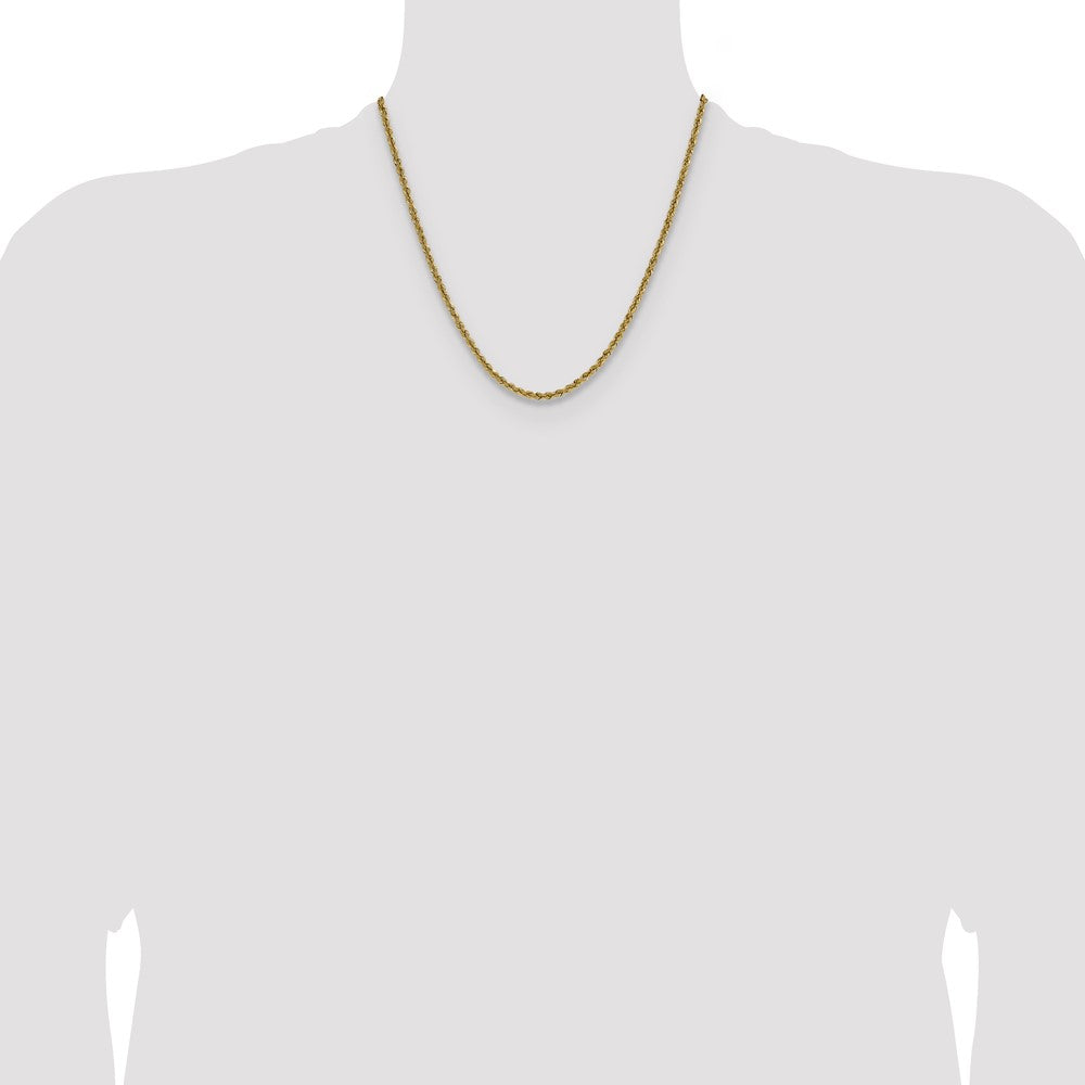 10K Gelbgold 3mm Massiv Normal Kordel Halskette