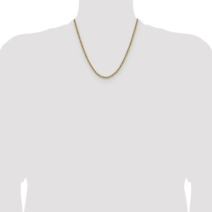10K Gelbgold 3mm Massiv Normal Kordel Halskette