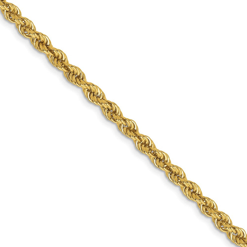10K Gelbgold 3mm Massiv Normal Kordel Halskette