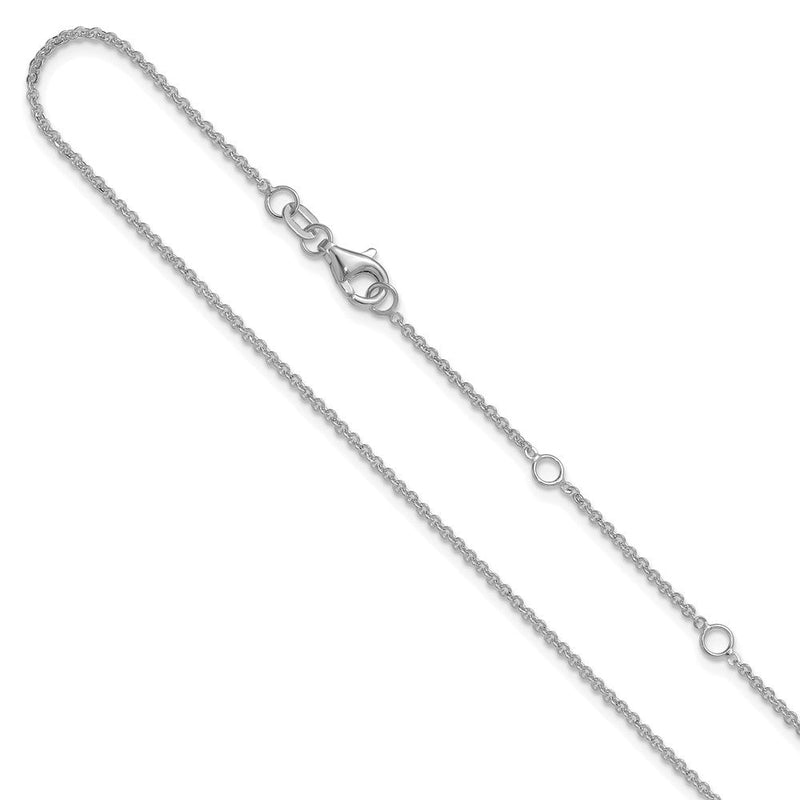 18 Zoll 10K Weißgold 1.4mm Flach Ankerkette 1 Zoll+1 Zoll Verstellbar Halskette