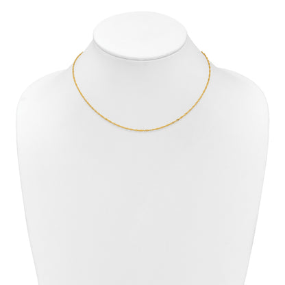 18 Zoll 10K Gelbgold 1.5mm Singapurkette 1 Zoll+1 Zoll Verstellbar Halskette