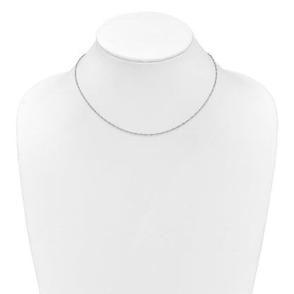 18 Zoll 10K Weißgold 1.5mm Singapurkette 1 Zoll+1 Zoll Verstellbar Halskette