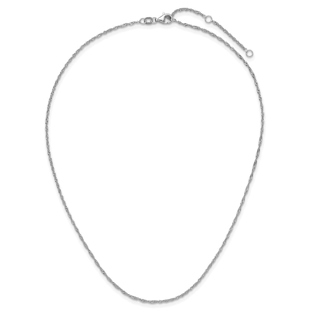 18 Zoll 10K Weißgold 1.5mm Singapurkette 1 Zoll+1 Zoll Verstellbar Halskette