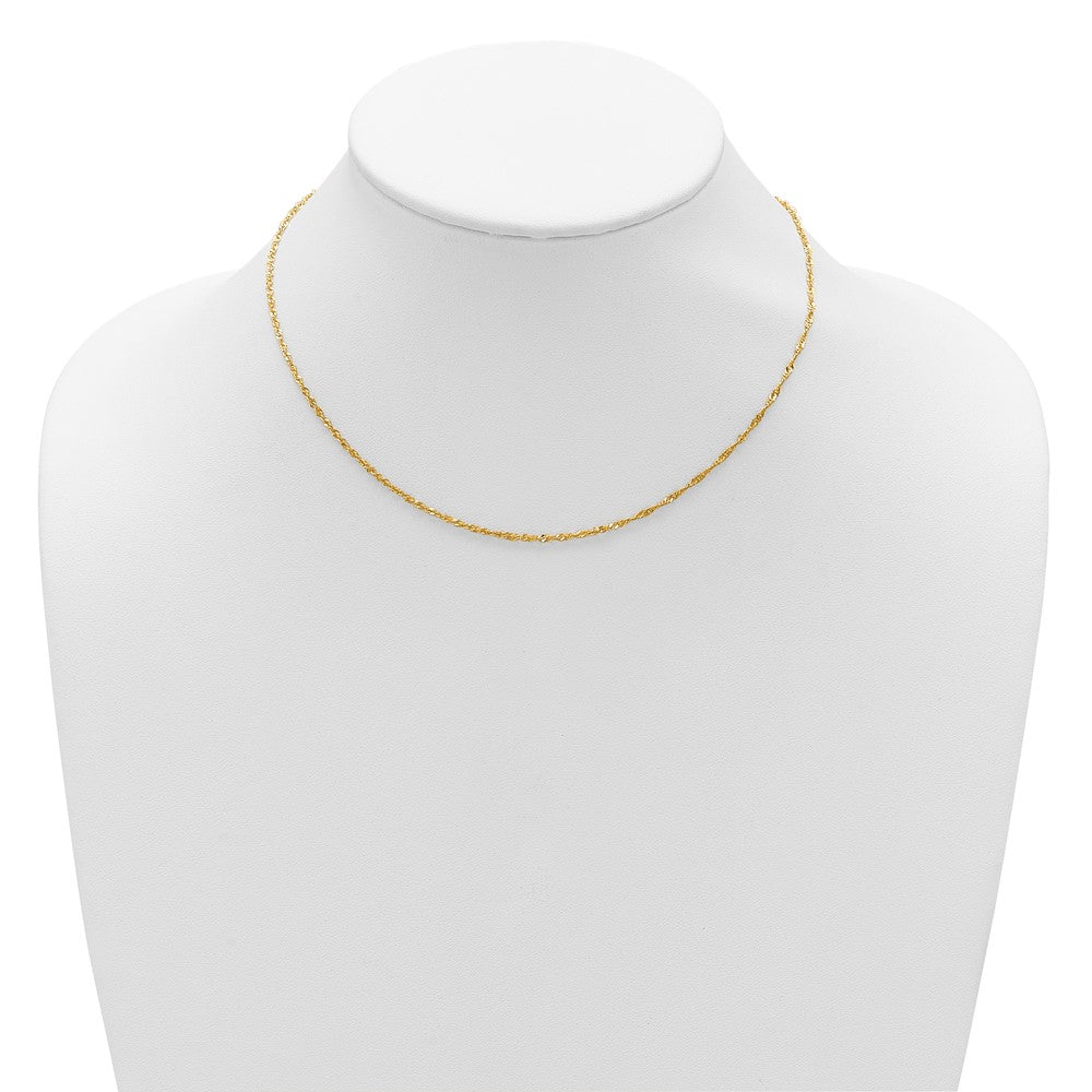 18 Zoll 10K Gelbgold 1.7mm Singapurkette 1 Zoll+1 Zoll Verstellbar Halskette
