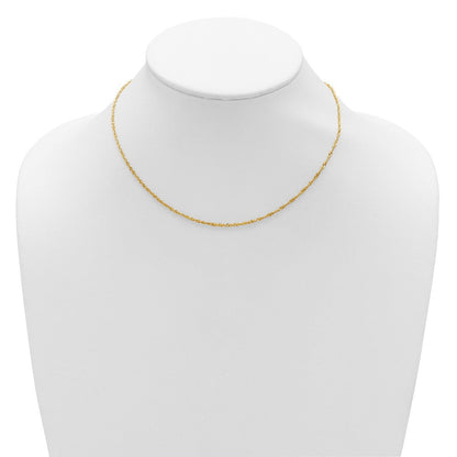 18 Zoll 10K Gelbgold 1.7mm Singapurkette 1 Zoll+1 Zoll Verstellbar Halskette