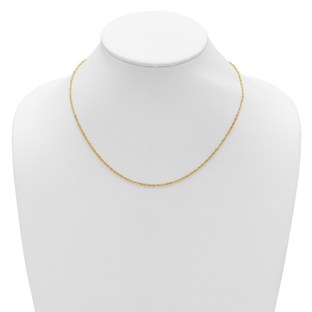 18 Zoll 10K Gelbgold 1.7mm Singapurkette 1 Zoll+1 Zoll Verstellbar Halskette