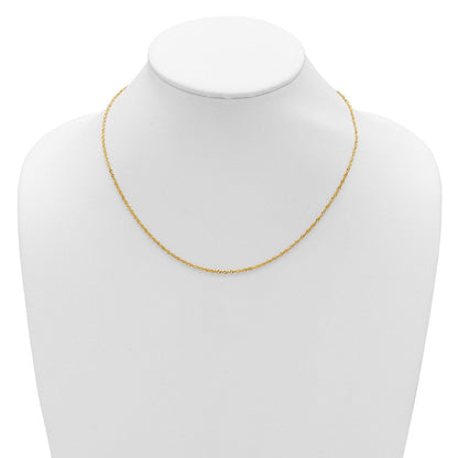 18 Zoll 10K Gelbgold 1.7mm Singapurkette 1 Zoll+1 Zoll Verstellbar Halskette