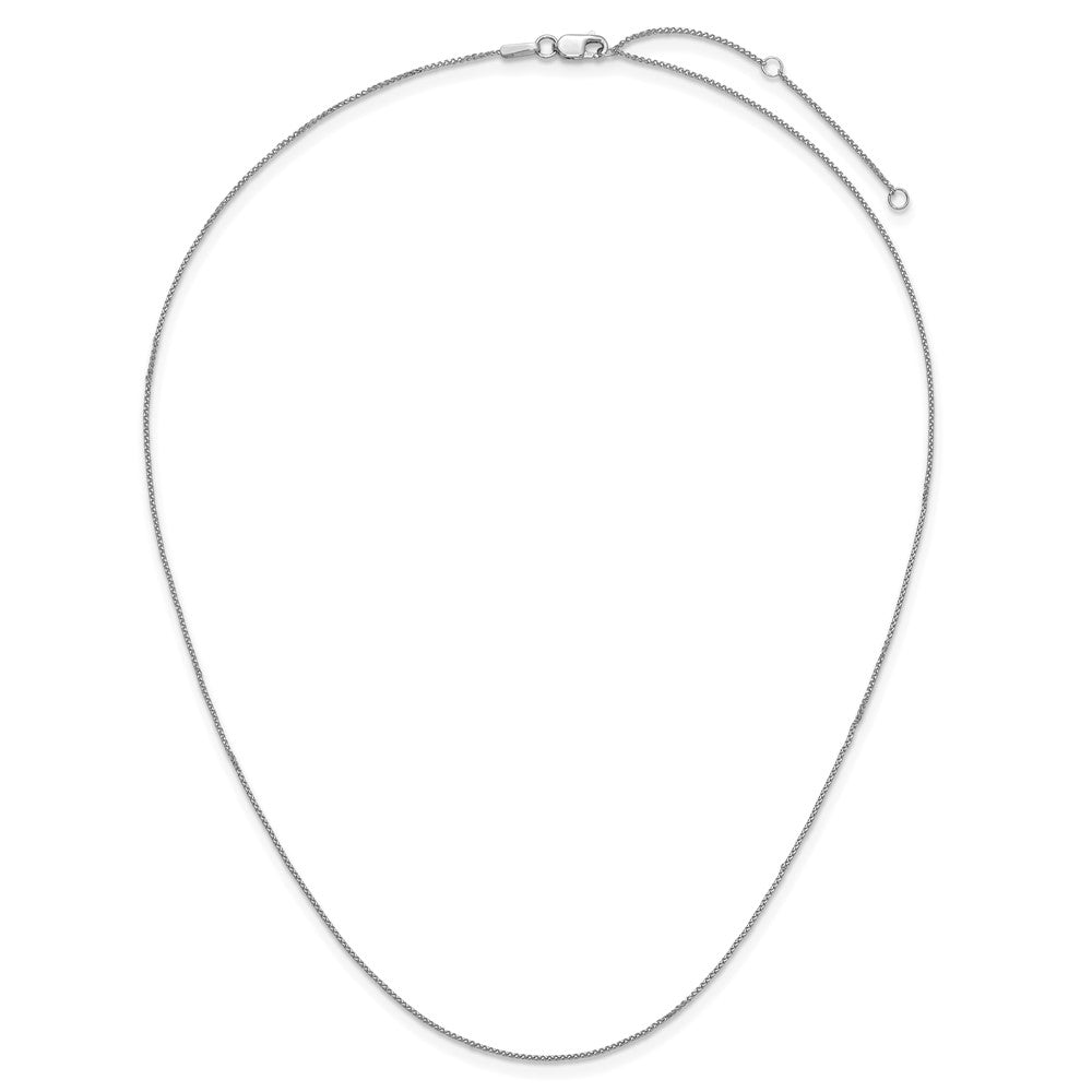 18 Zoll 10K Weißgold.65mm Diamantiert Ährenkette 1 Zoll+1 Zoll Verstellbar Halskette
