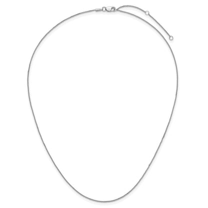 18 Zoll 10K Weißgold.65mm Diamantiert Ährenkette 1 Zoll+1 Zoll Verstellbar Halskette