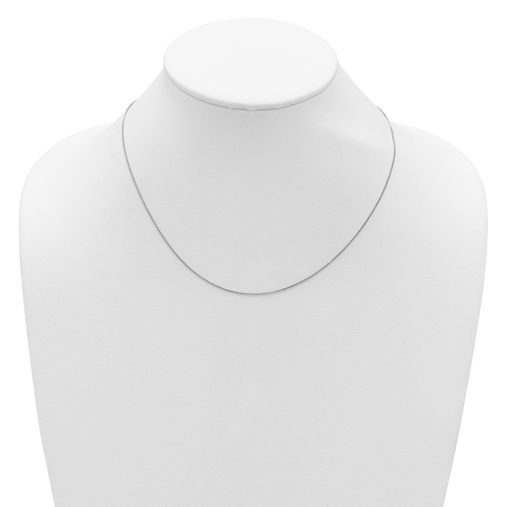 18 Zoll 10K Weißgold.65mm Diamantiert Ährenkette 1 Zoll+1 Zoll Verstellbar Halskette