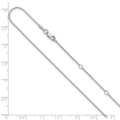 18 Zoll 10K Weißgold.65mm Diamantiert Ährenkette 1 Zoll+1 Zoll Verstellbar Halskette