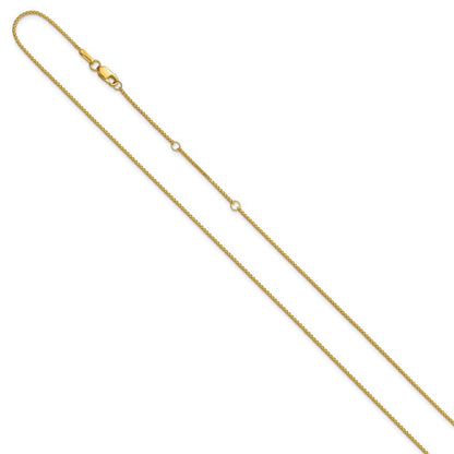 18 Zoll 10K Gelbgold 1mm Diamantiert Ährenkette 1 Zoll+1 Zoll Verstellbar Halskette