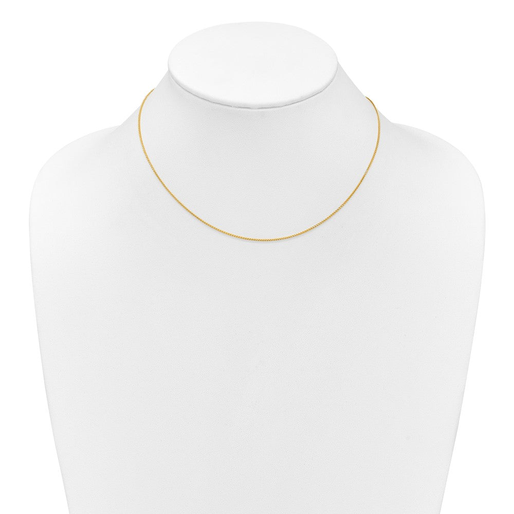 18 Zoll 10K Gelbgold 1mm Diamantiert Ährenkette 1 Zoll+1 Zoll Verstellbar Halskette