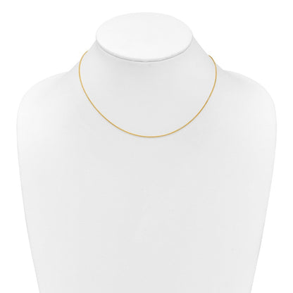 18 Zoll 10K Gelbgold 1mm Diamantiert Ährenkette 1 Zoll+1 Zoll Verstellbar Halskette
