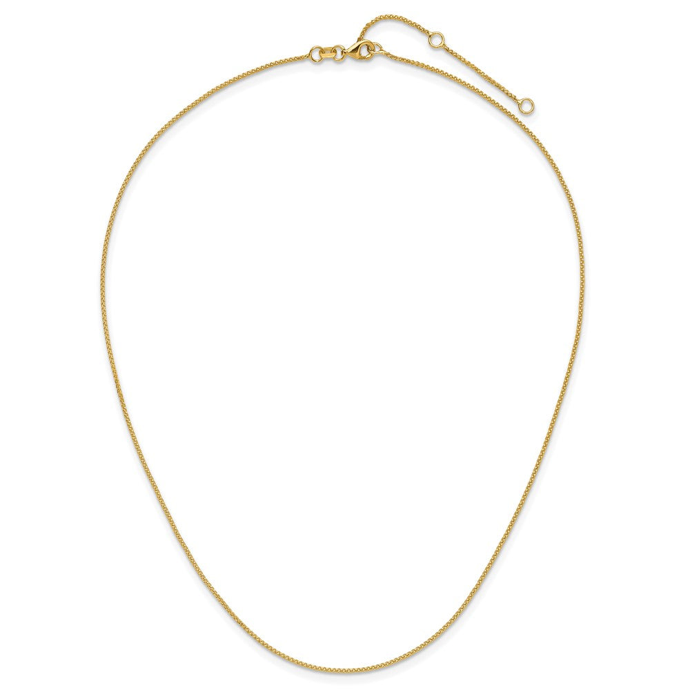 18 Zoll 10K Gelbgold 1mm Diamantiert Ährenkette 1 Zoll+1 Zoll Verstellbar Halskette