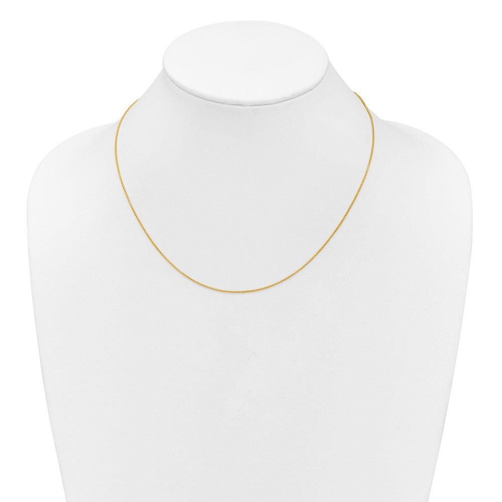 18 Zoll 10K Gelbgold 1mm Diamantiert Ährenkette 1 Zoll+1 Zoll Verstellbar Halskette