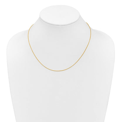 18 Zoll 10K Gelbgold 1mm Diamantiert Ährenkette 1 Zoll+1 Zoll Verstellbar Halskette