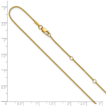 18 Zoll 10K Gelbgold 1mm Diamantiert Ährenkette 1 Zoll+1 Zoll Verstellbar Halskette