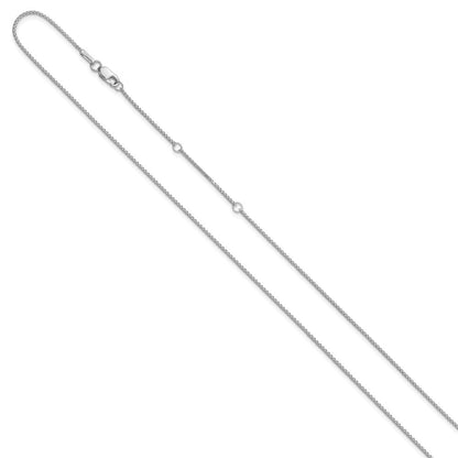 18 Zoll 10K Weißgold 1mm Diamantiert Ährenkette 1 Zoll+1 Zoll Verstellbar Halskette