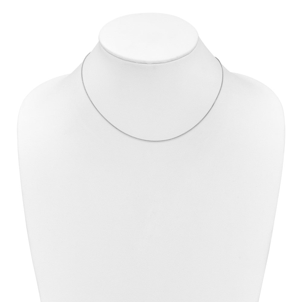 18 Zoll 10K Weißgold 1mm Diamantiert Ährenkette 1 Zoll+1 Zoll Verstellbar Halskette
