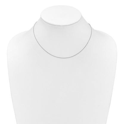 18 Zoll 10K Weißgold 1mm Diamantiert Ährenkette 1 Zoll+1 Zoll Verstellbar Halskette