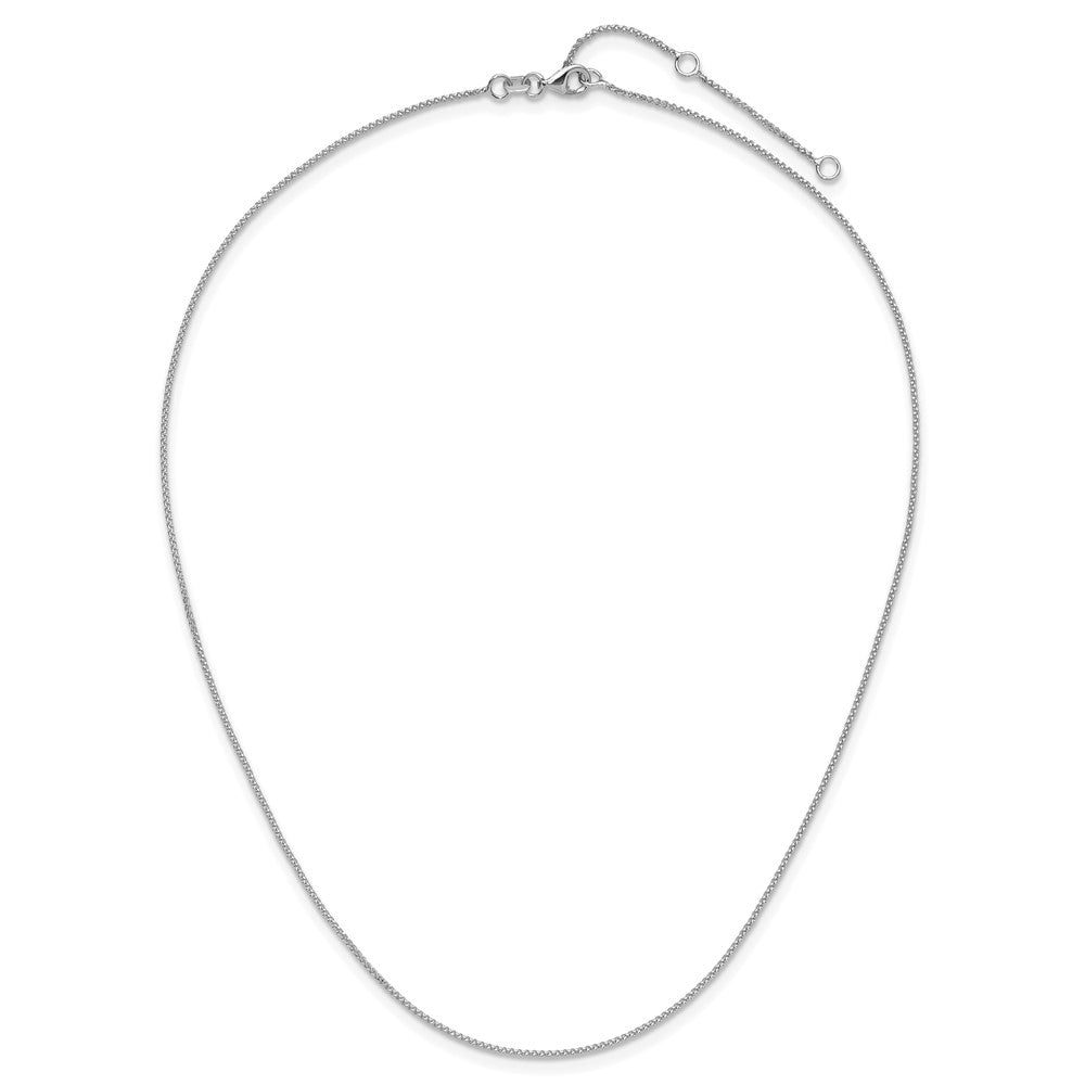 18 Zoll 10K Weißgold 1mm Diamantiert Ährenkette 1 Zoll+1 Zoll Verstellbar Halskette