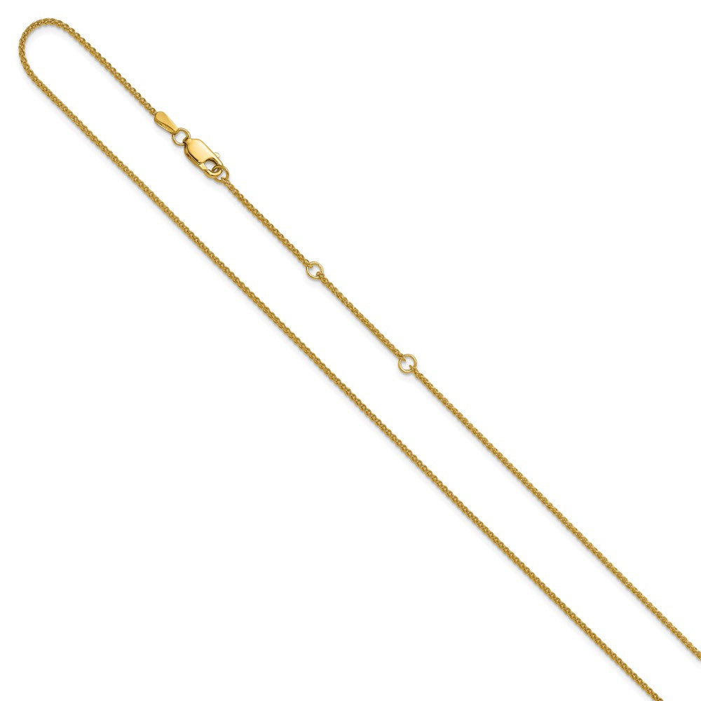 18 Zoll 10K Gelbgold 1.2mm Ährenkette 1 Zoll+1 Zoll Verstellbar Halskette