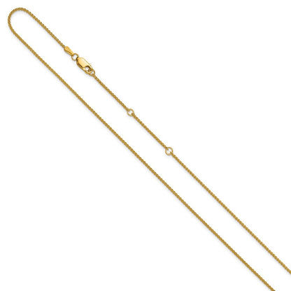 18 Zoll 10K Gelbgold 1.2mm Ährenkette 1 Zoll+1 Zoll Verstellbar Halskette