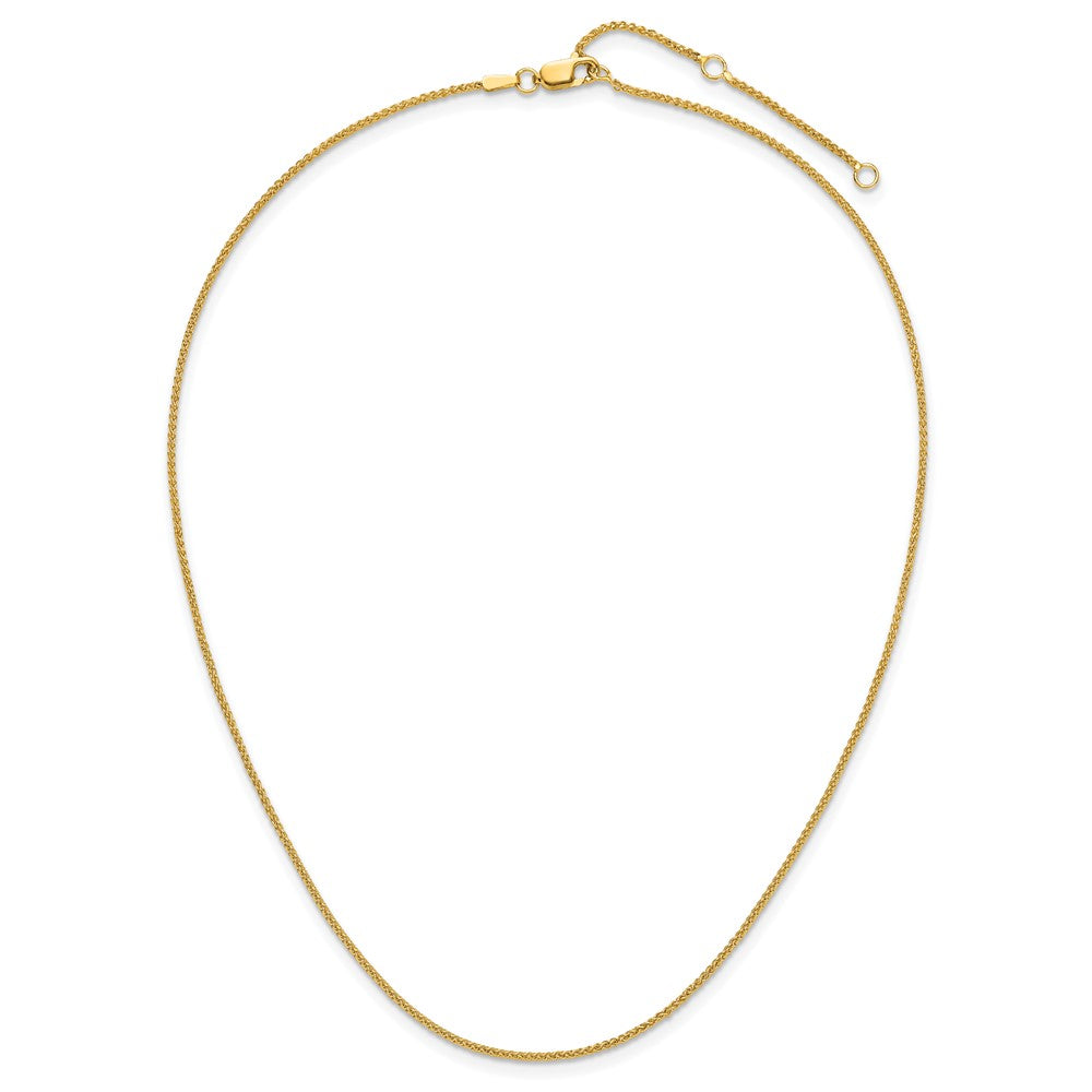 18 Zoll 10K Gelbgold 1.2mm Ährenkette 1 Zoll+1 Zoll Verstellbar Halskette