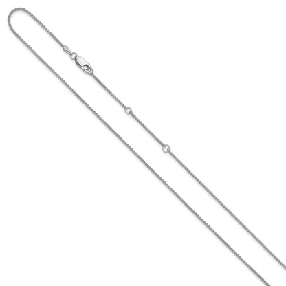 18 Zoll 10K Weißgold 1.2mm Ährenkette 1 Zoll+1 Zoll Verstellbar Halskette