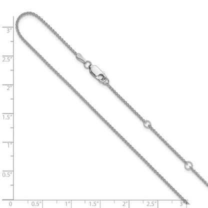 18 Zoll 10K Weißgold 1.2mm Ährenkette 1 Zoll+1 Zoll Verstellbar Halskette