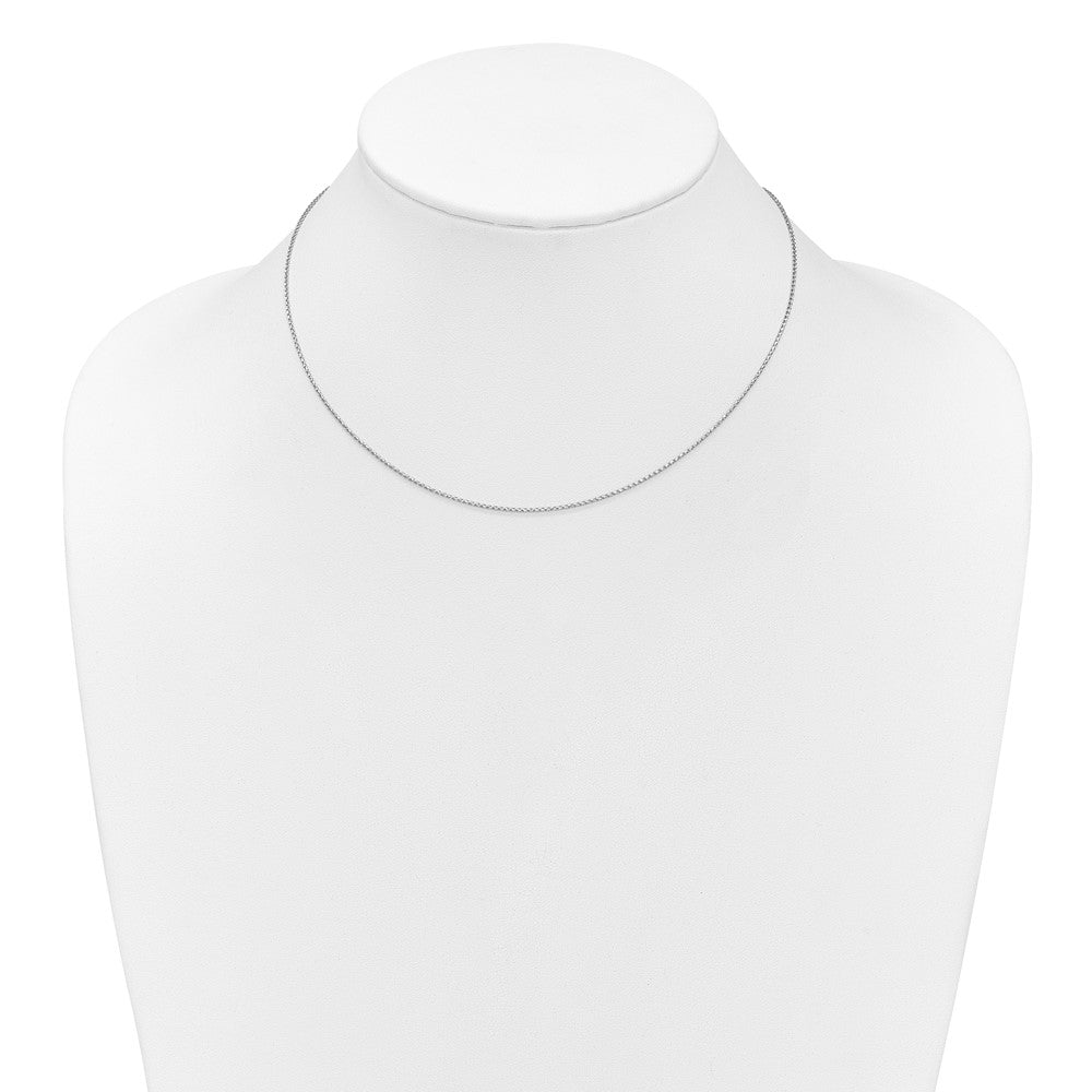 18 Zoll 10K Weißgold 1mm Diamantiert Offen Franco 1 Zoll+1 Zoll Verstellbar Halskette