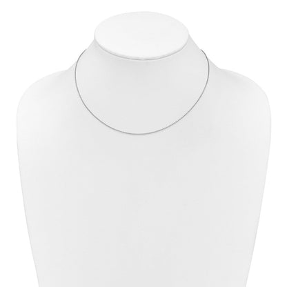 18 Zoll 10K Weißgold 1mm Diamantiert Offen Franco 1 Zoll+1 Zoll Verstellbar Halskette