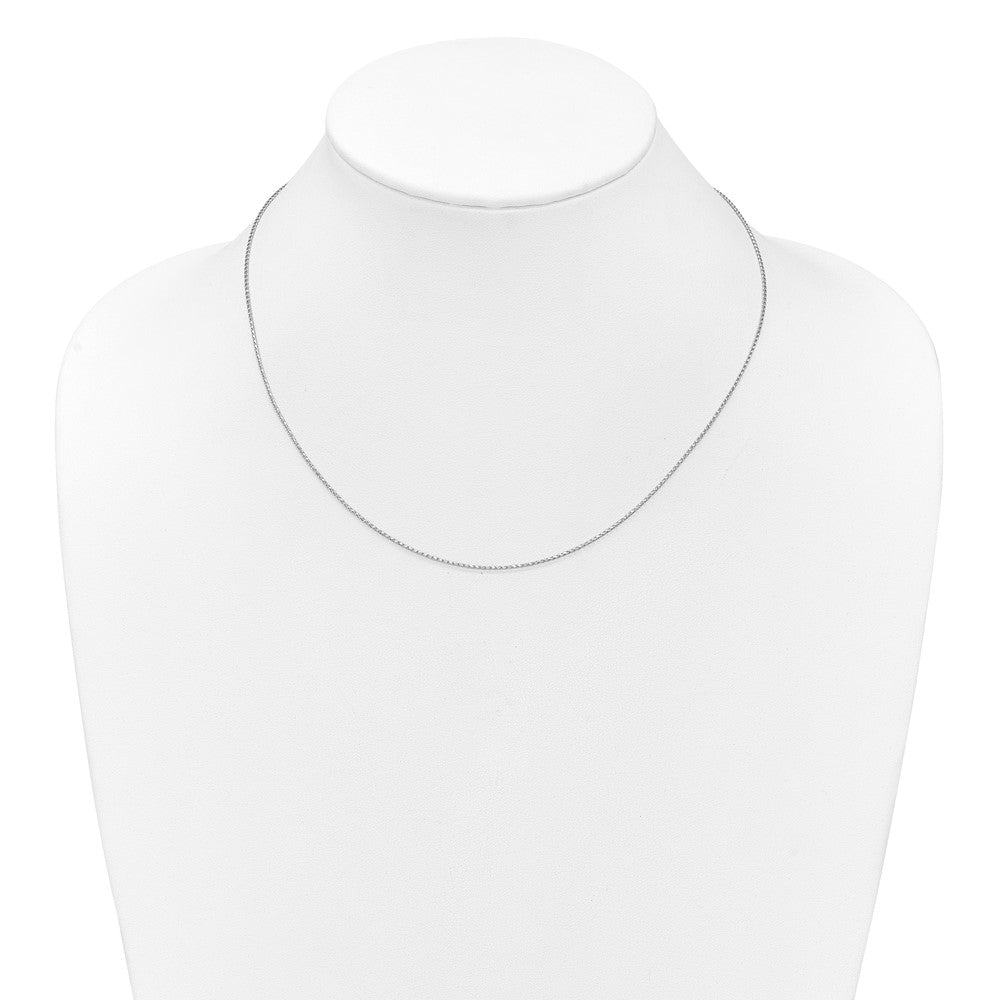 18 Zoll 10K Weißgold 1mm Diamantiert Offen Franco 1 Zoll+1 Zoll Verstellbar Halskette