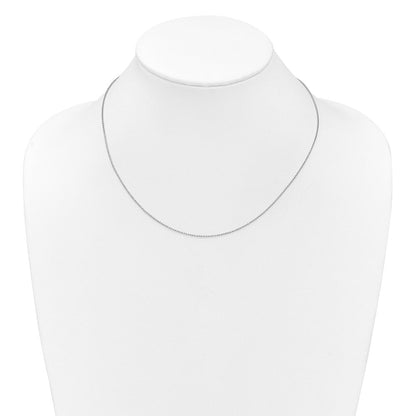 18 Zoll 10K Weißgold 1mm Diamantiert Offen Franco 1 Zoll+1 Zoll Verstellbar Halskette