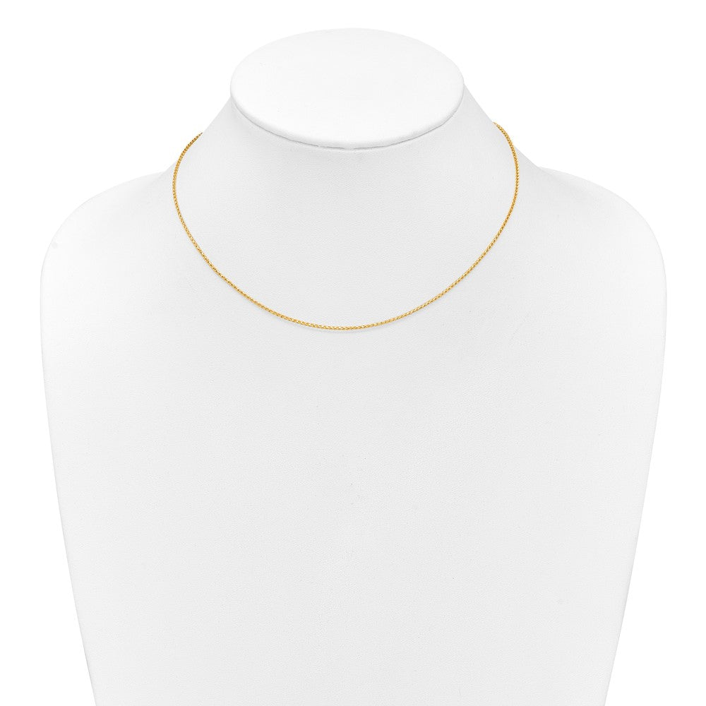18 Zoll 10K Gelbgold 1.15mm Diamantiert Offen Franco 1 Zoll+1 Zoll Verstellbar Halskette