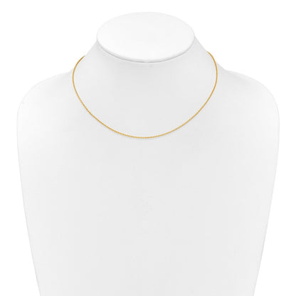 18 Zoll 10K Gelbgold 1.15mm Diamantiert Offen Franco 1 Zoll+1 Zoll Verstellbar Halskette