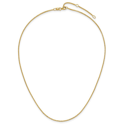 18 Zoll 10K Gelbgold 1.15mm Diamantiert Offen Franco 1 Zoll+1 Zoll Verstellbar Halskette