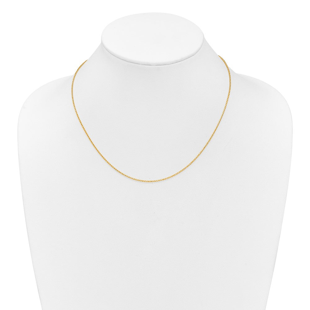 18 Zoll 10K Gelbgold 1.15mm Diamantiert Offen Franco 1 Zoll+1 Zoll Verstellbar Halskette