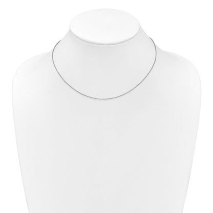 18 Zoll 10K Weißgold 1.15mm Diamantiert Offen Franco 1 Zoll+1 Zoll Verstellbar Halskette