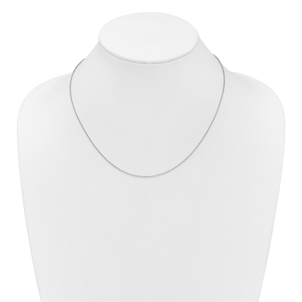 18 Zoll 10K Weißgold 1.15mm Diamantiert Offen Franco 1 Zoll+1 Zoll Verstellbar Halskette