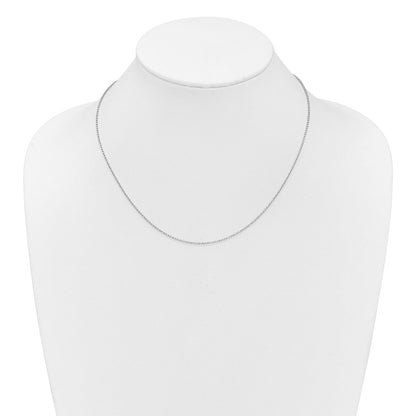 18 Zoll 10K Weißgold 1.15mm Diamantiert Offen Franco 1 Zoll+1 Zoll Verstellbar Halskette