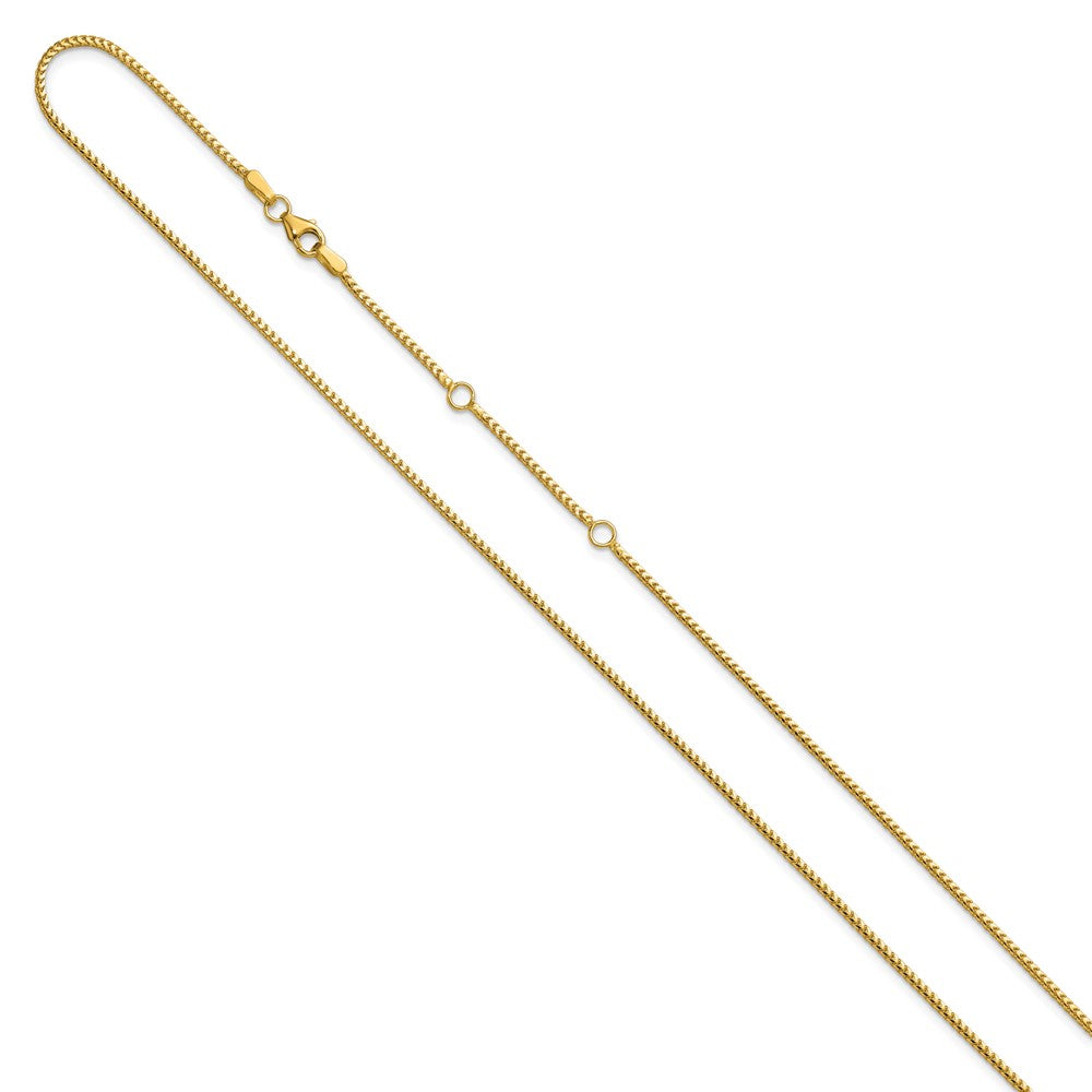 18 Zoll 10K Gelbgold 1.25mm Franco 1 Zoll+1 Zoll Verstellbar Halskette