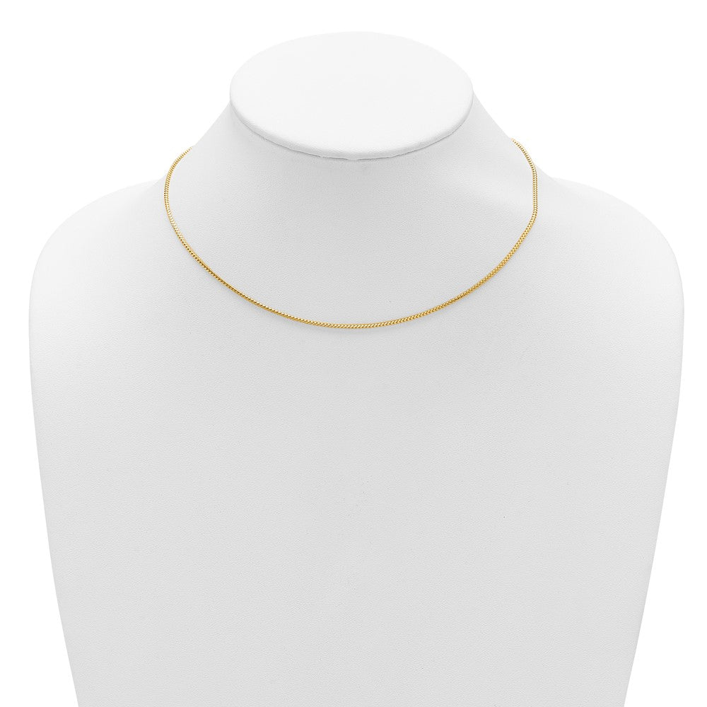 18 Zoll 10K Gelbgold 1.25mm Franco 1 Zoll+1 Zoll Verstellbar Halskette