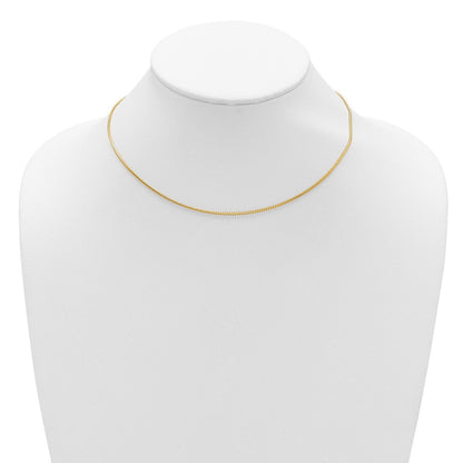 18 Zoll 10K Gelbgold 1.25mm Franco 1 Zoll+1 Zoll Verstellbar Halskette