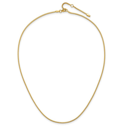 18 Zoll 10K Gelbgold 1.25mm Franco 1 Zoll+1 Zoll Verstellbar Halskette
