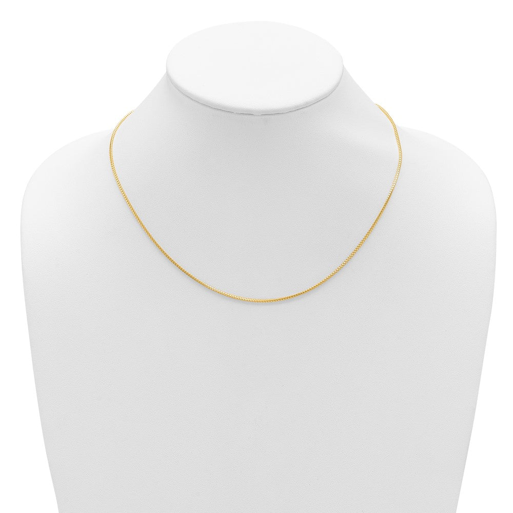 18 Zoll 10K Gelbgold 1.25mm Franco 1 Zoll+1 Zoll Verstellbar Halskette