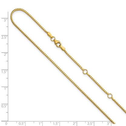 18 Zoll 10K Gelbgold 1.25mm Franco 1 Zoll+1 Zoll Verstellbar Halskette