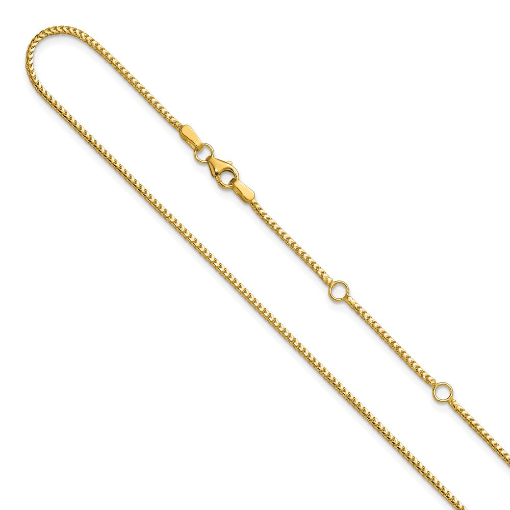 18 Zoll 10K Gelbgold 1.25mm Franco 1 Zoll+1 Zoll Verstellbar Halskette